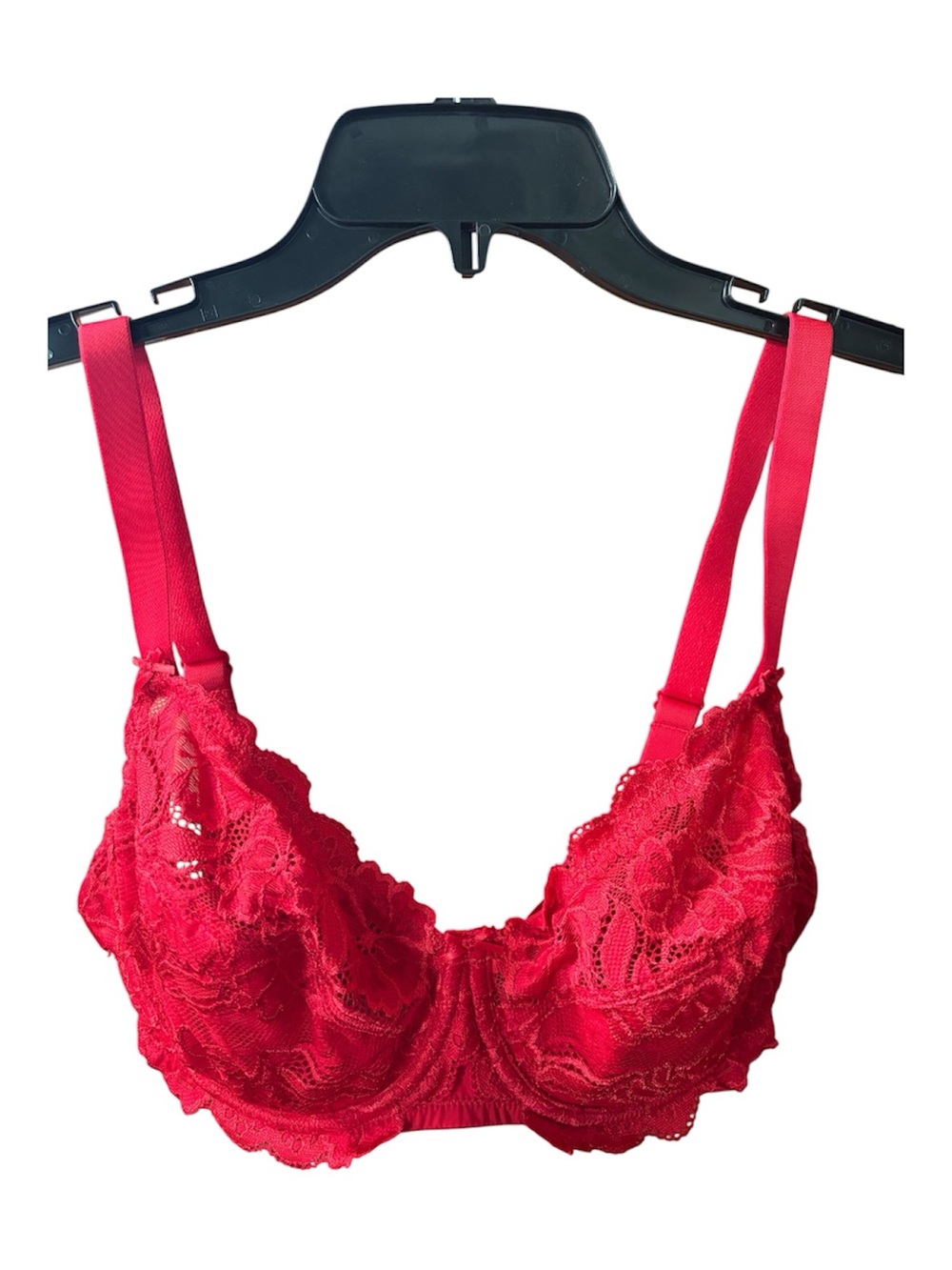 DELIMIRA Red Lace Full Coverage Support Bra – Size 36DD – Excellent Condition